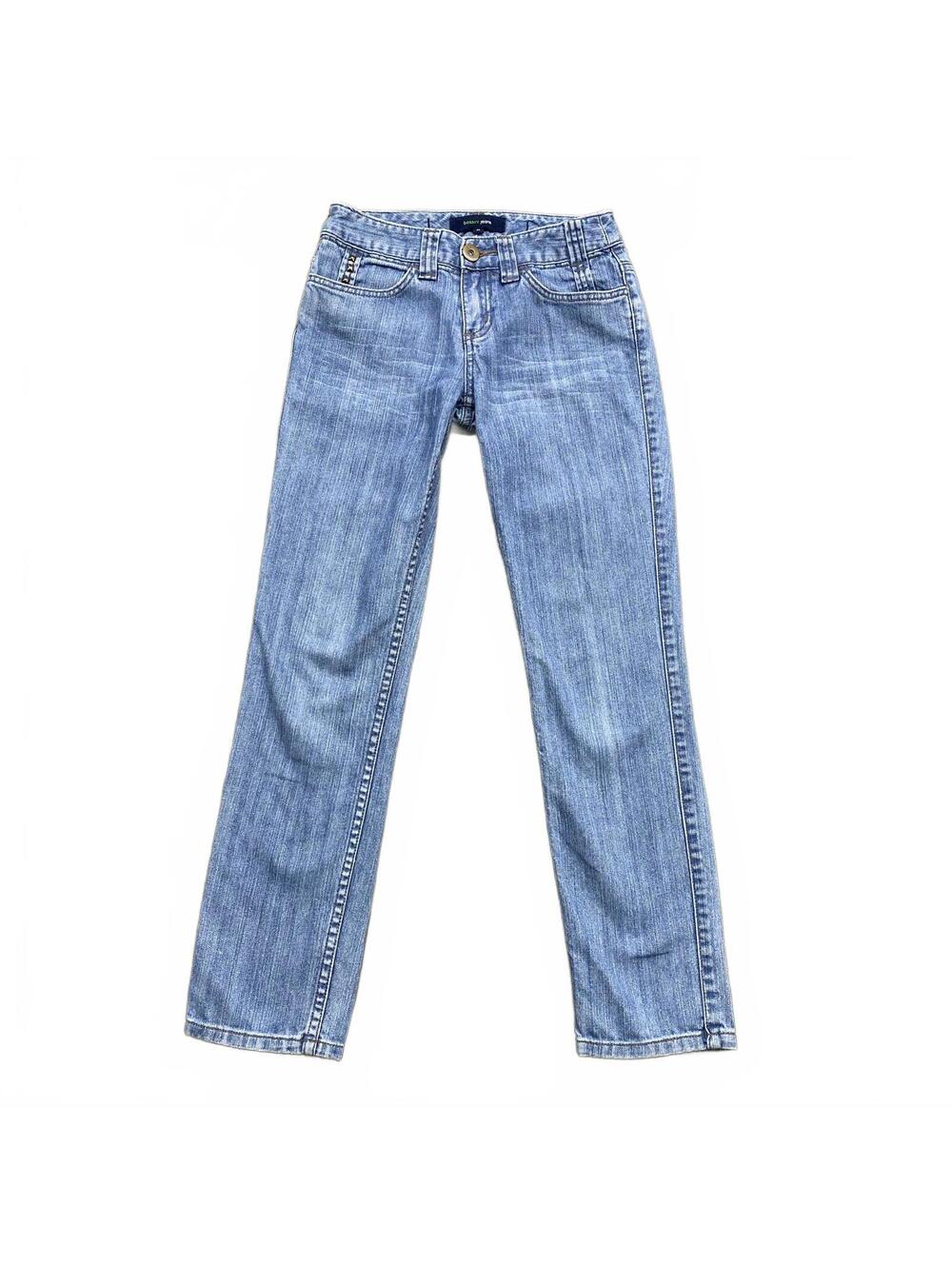 Vintage Bossini Jeans Light Wash Studded Bootcut Women's Sz 24 Y2K 2000s Denim